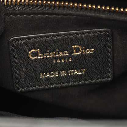 LADY DIOR レディディオール カナージュ 2WAY ハンドバッグ レザー ブラック クリスチャンディオール