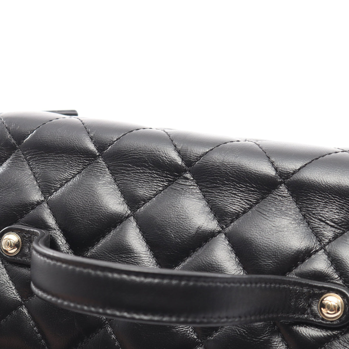 マトラッセ バニティ 2WAY チェーンショルダーバッグ ラムスキン ブラック ゴールド金具 シャネル
