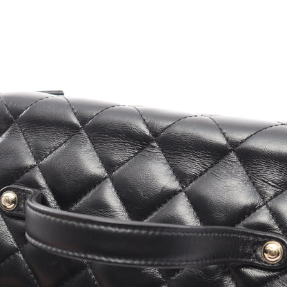 マトラッセ バニティ 2WAY チェーンショルダーバッグ ラムスキン ブラック ゴールド金具 シャネル
