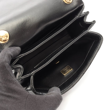 ミニマトラッセ 2WAY チェーンショルダーバッグ ラムスキン ブラック ゴールド金具 シャネル