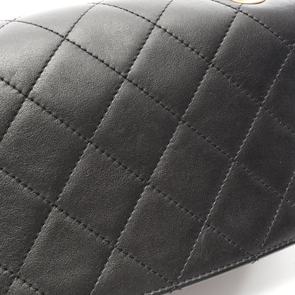 マトラッセ チェーンショルダーバッグ ラムスキン ブラック ゴールド金具 シャネル
