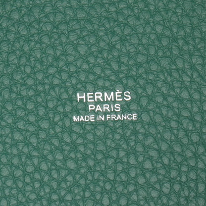 ピコタンロックPM ヴェールモワイヤン ハンドバッグ トリヨンクレマンス グリーン シルバー金具 K刻印 エルメス