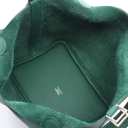 ピコタンロックPM ヴェールモワイヤン ハンドバッグ トリヨンクレマンス グリーン シルバー金具 K刻印 エルメス