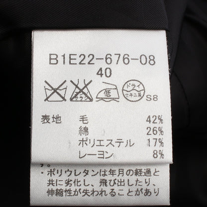 ダブルブレスト スカートスーツ ウール コットン ブラック ホワイト バーバリー スーツ BURBERRY