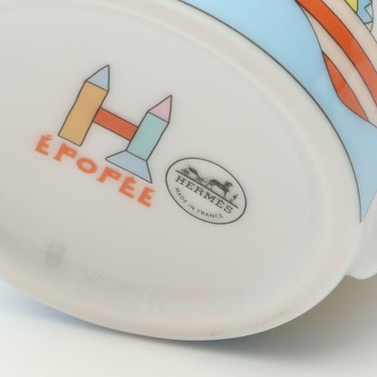 バトー柄 エポペ NO1 マグカップ 食器 陶器 ホワイト マルチカラー エルメス
