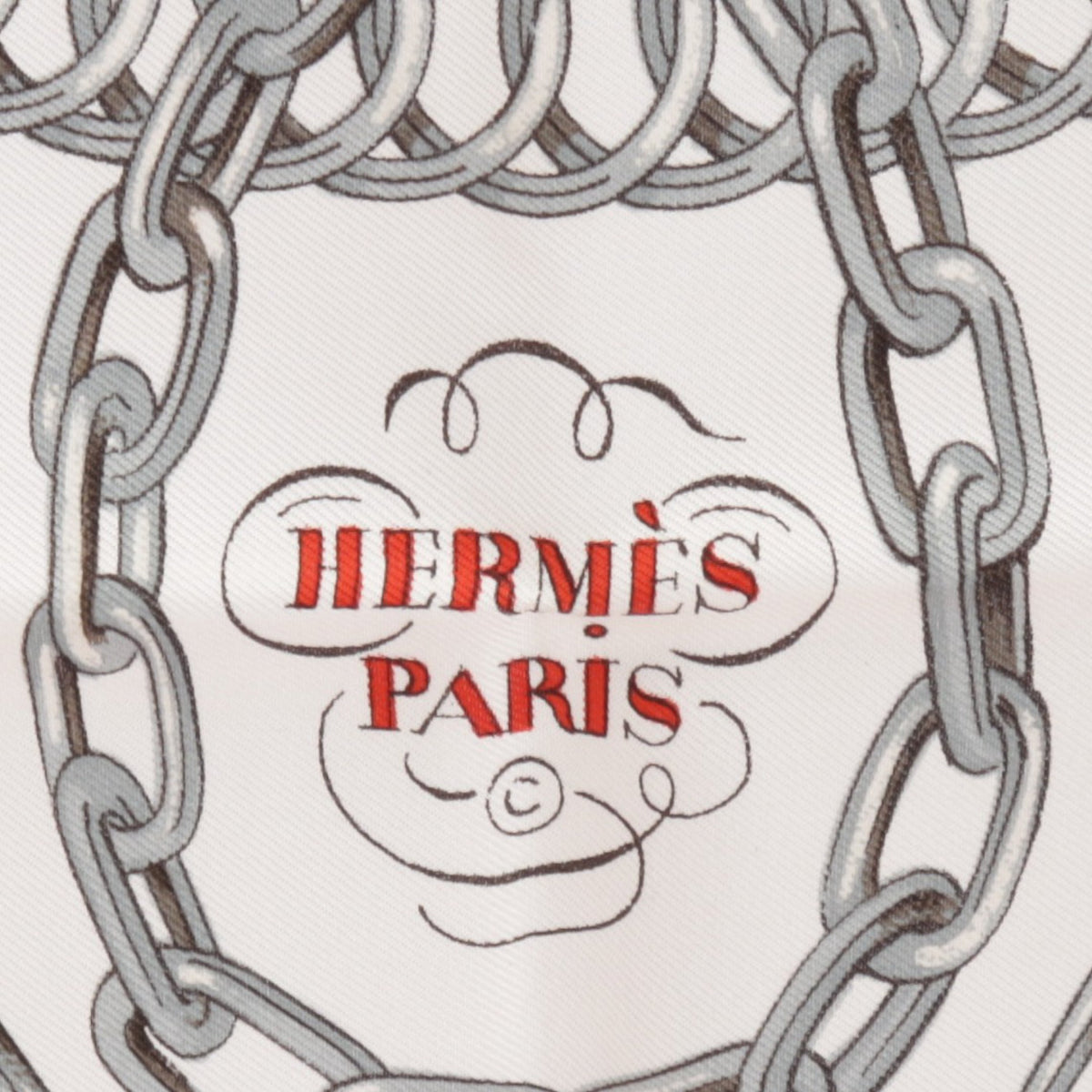カレ90 EQUIPAGES スカーフ シルク ホワイト レッド マルチカラー エルメス
