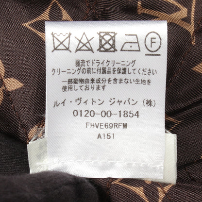 裏地モノグラム ダブルブレスト ショート ジャケット カシミヤ ネイビー ルイヴィトン