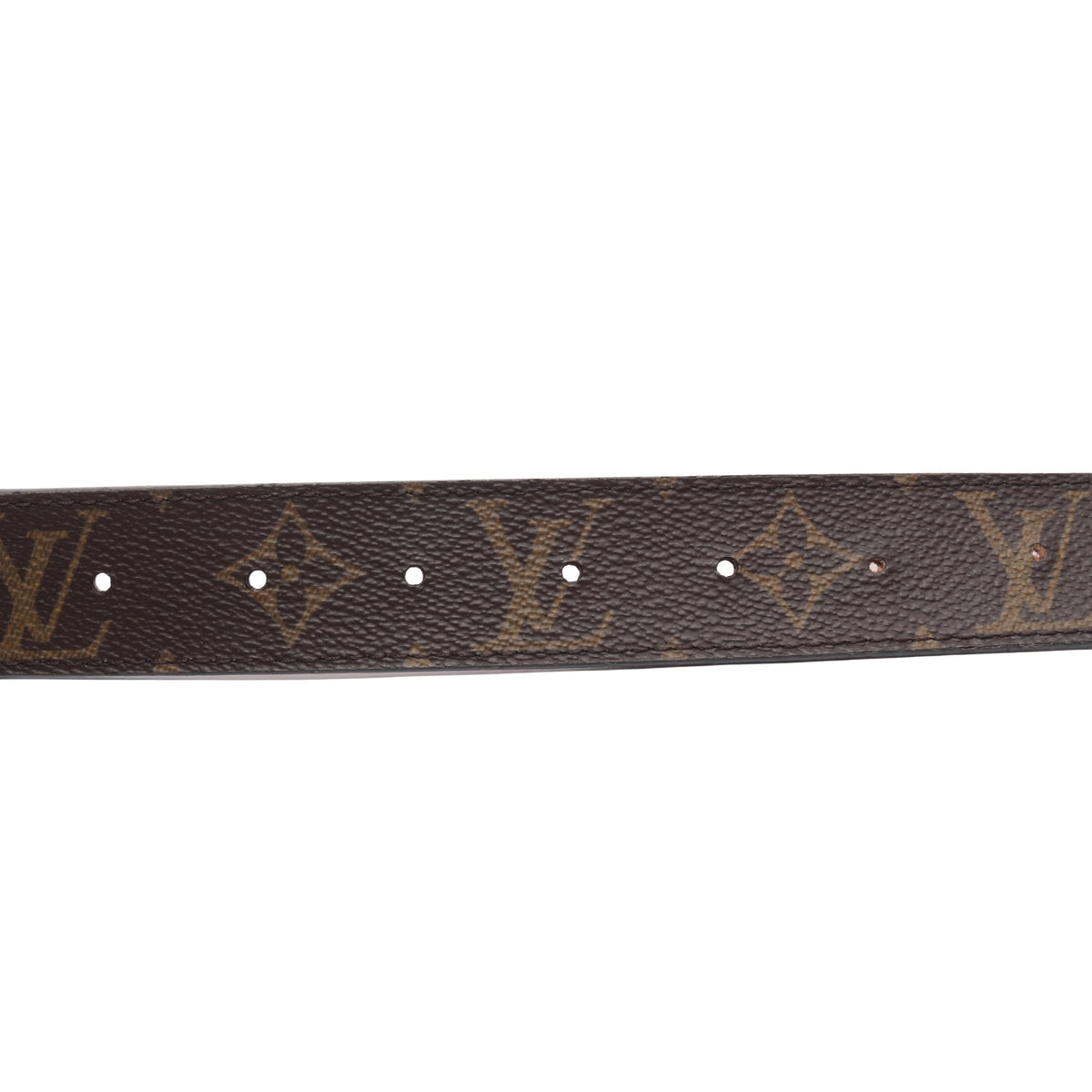 サンチュール LV イニシャル モノグラム 30MM リバーシブル ベルト PVC レザー ブラウン レッド ルイヴィトン