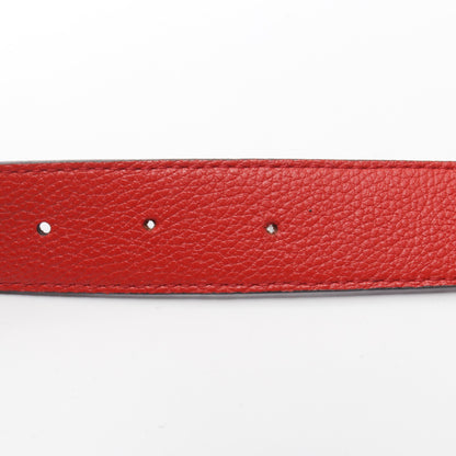 サンチュール LV イニシャル モノグラム 30MM リバーシブル ベルト PVC レザー ブラウン レッド ルイヴィトン