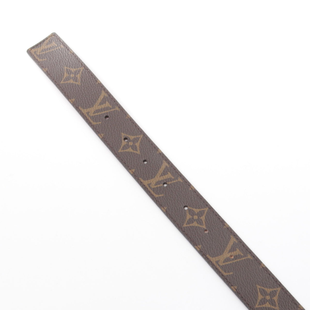 サンチュール LV イニシャル モノグラム 30MM リバーシブル ベルト PVC レザー ブラウン レッド ルイヴィトン