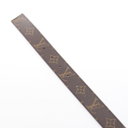 サンチュール LV イニシャル モノグラム 30MM リバーシブル ベルト PVC レザー ブラウン レッド ルイヴィトン