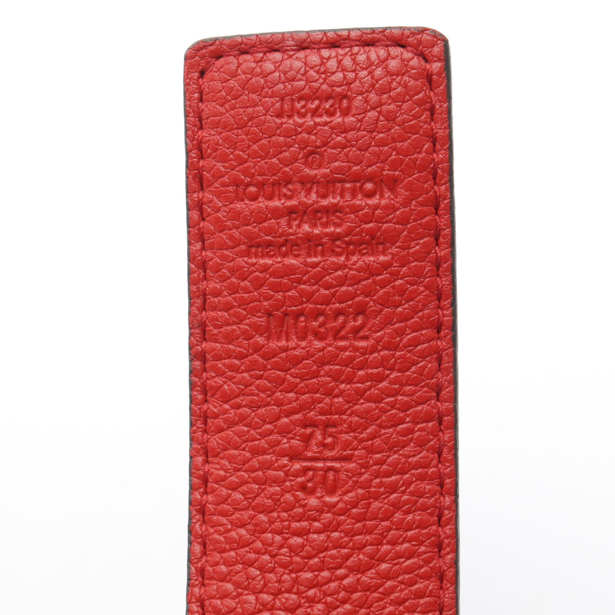 サンチュール LV イニシャル モノグラム 30MM リバーシブル ベルト PVC レザー ブラウン レッド ルイヴィトン