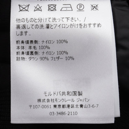 ニット切替 ダウンジャケット ナイロン ウール ブラック モンクレール