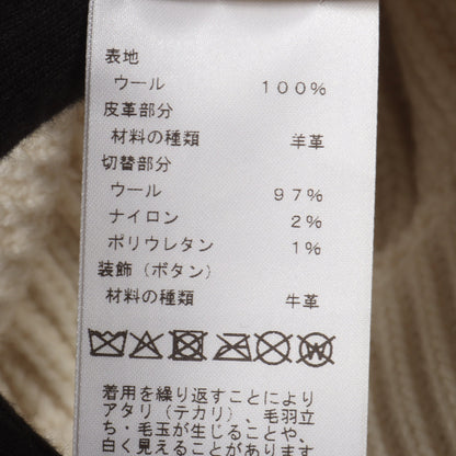 セリエボタン ジップアップ ニット ジャケット ウール オフホワイト エルメス