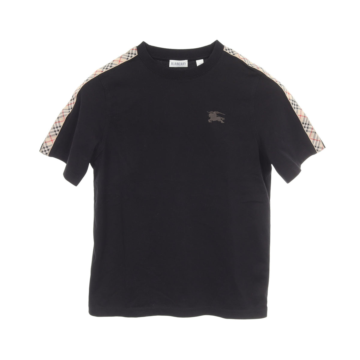 ノバチェック ロゴ刺繍 キッズ 半袖Tシャツ コットン ブラック ベージュ バーバリー