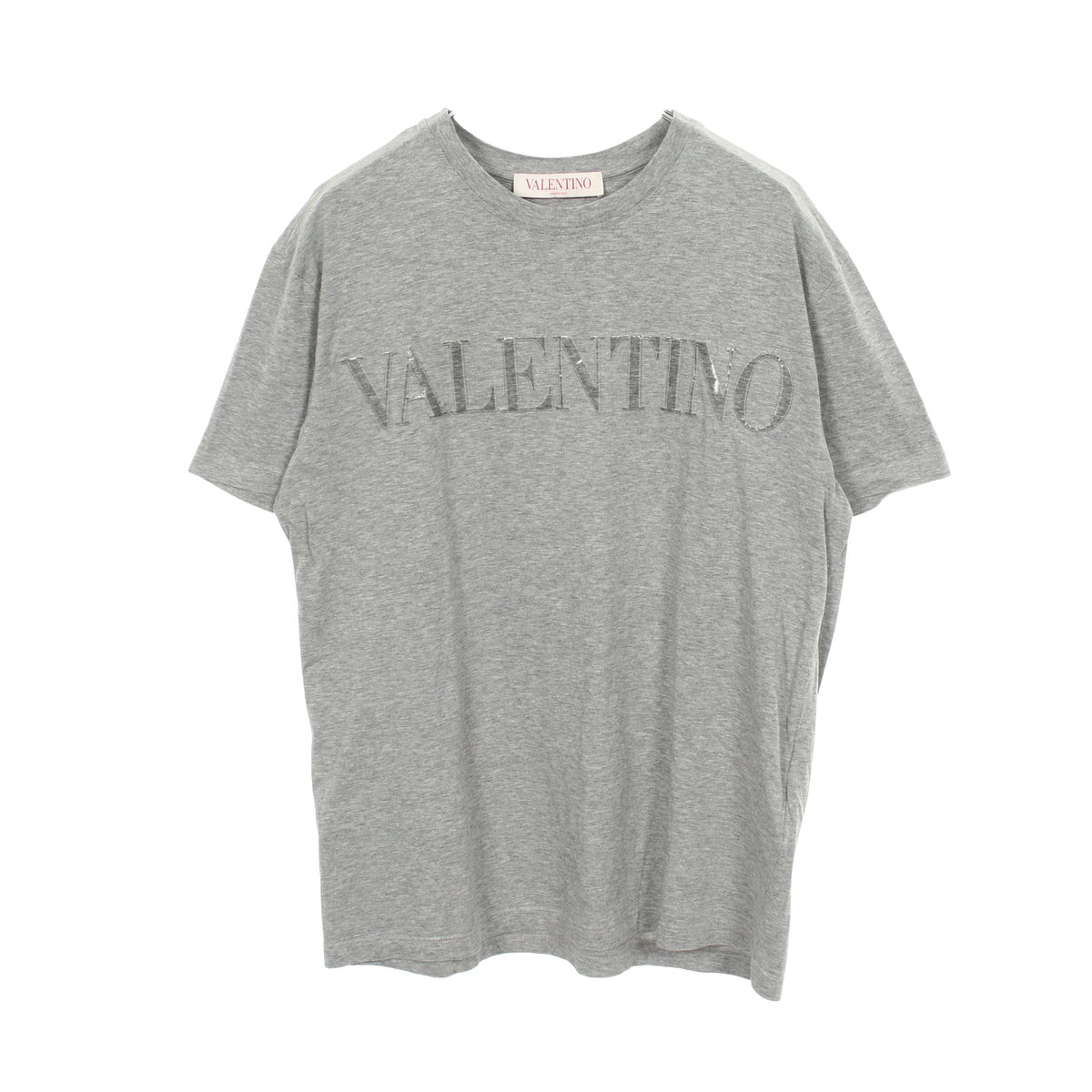 ロゴ クルーネック 半袖Tシャツ コットン グレー ヴァレンティノ トップス VALENTINO