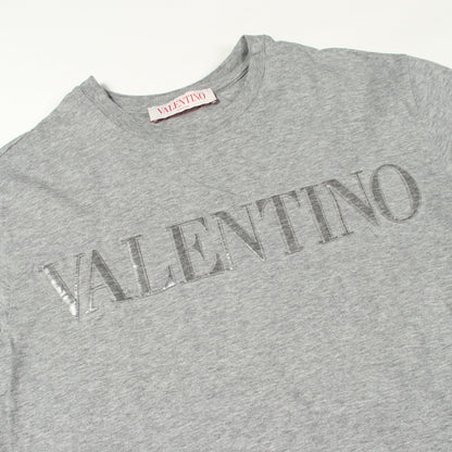 ロゴ クルーネック 半袖Tシャツ コットン グレー ヴァレンティノ トップス VALENTINO