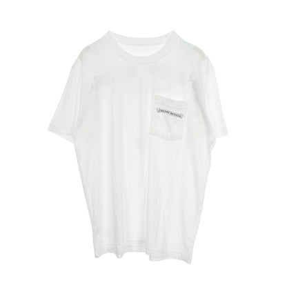 バックアーチロゴ ポケット付き 半袖Tシャツ コットン ホワイト クロムハーツ