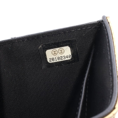 クラシック スモール ウォレット クロコ型押し 三つ折り財布 レザー ゴールド ゴールド金具 シャネル