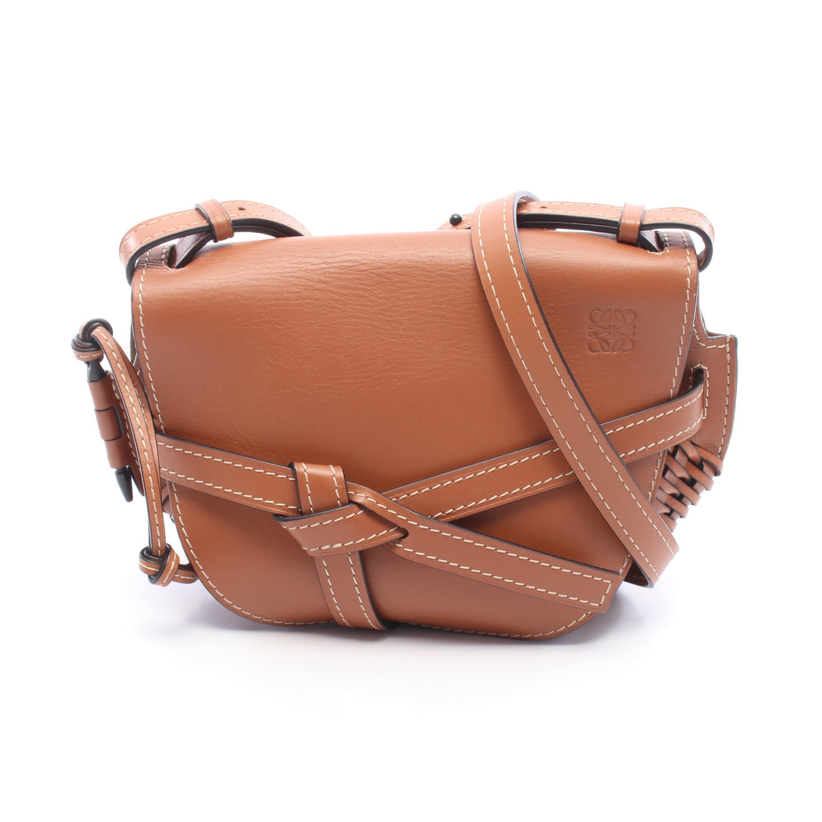 GATE BAG ゲートバッグ ヴーブン スモール ショルダーバッグ レザー ブラウン ロエベ