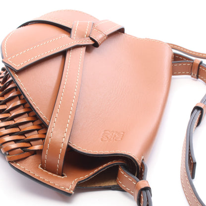 GATE BAG ゲートバッグ ヴーブン スモール ショルダーバッグ レザー ブラウン ロエベ