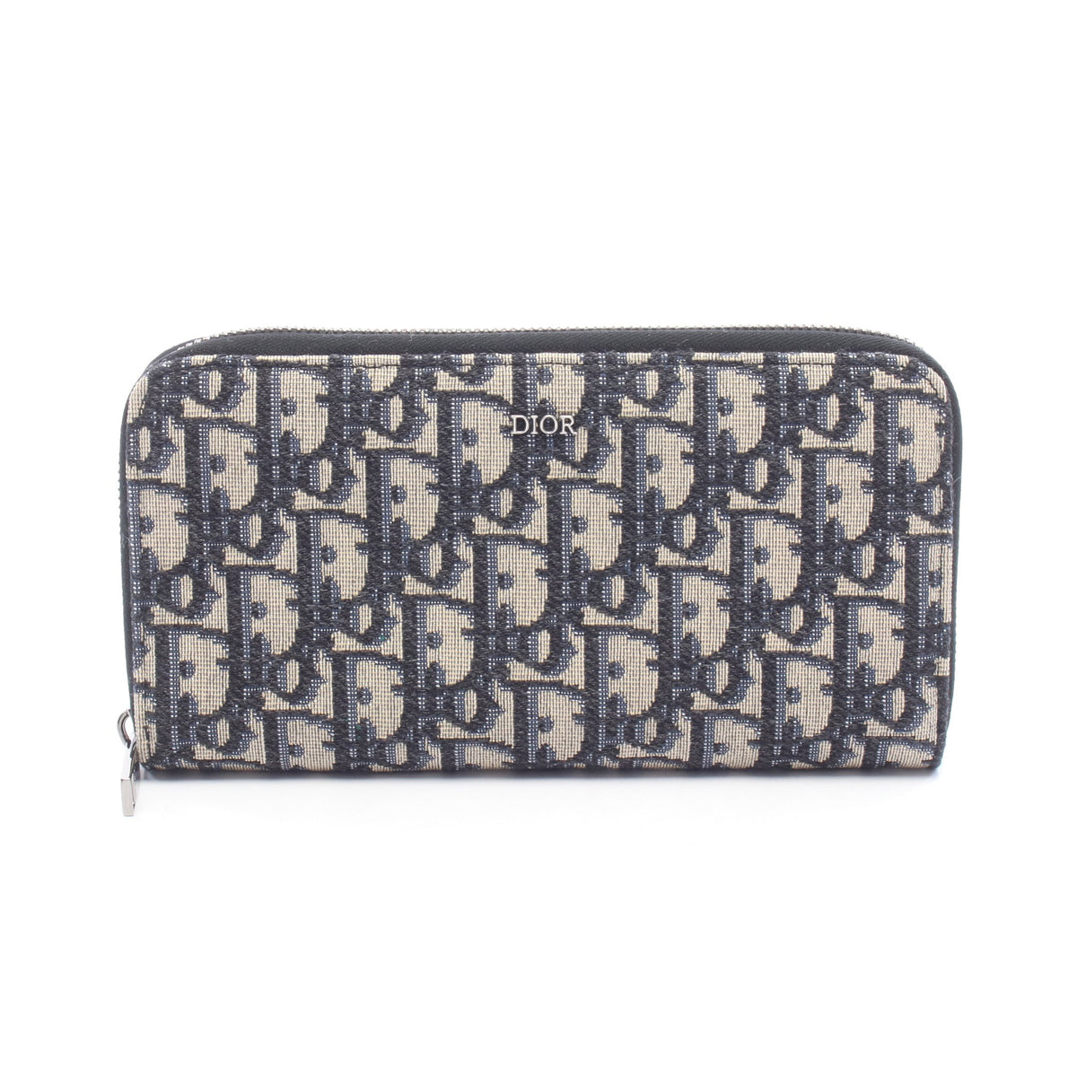 オブリーク ラウンドファスナー長財布 キャンバス ネイビー ベージュ クリスチャンディオール 財布・小物 Christian Dior