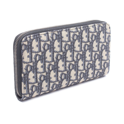 オブリーク ラウンドファスナー長財布 キャンバス ネイビー ベージュ クリスチャンディオール 財布・小物 Christian Dior