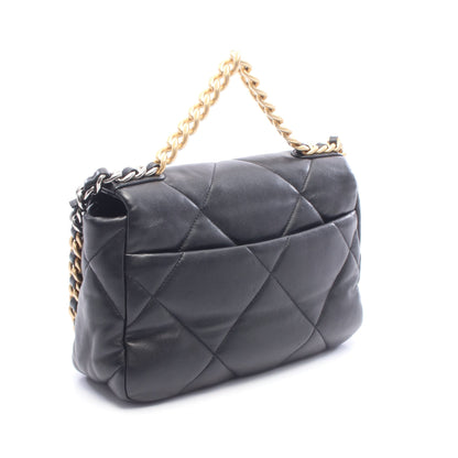 19 ディズヌフ マトラッセ コンビ金具 2WAY チェーンショルダーバッグ レザー ブラック シャネル バッグ CHANEL
