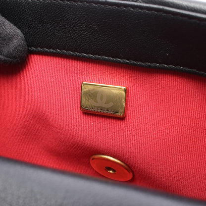 19 ディズヌフ マトラッセ コンビ金具 2WAY チェーンショルダーバッグ レザー ブラック シャネル バッグ CHANEL