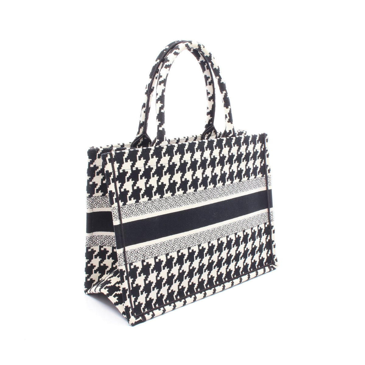 BOOK TOTE ブックトート ミディアム 千鳥格子 ハンドバッグ トートバッグ キャンバス ブラック ホワイト クリスチャンディオール