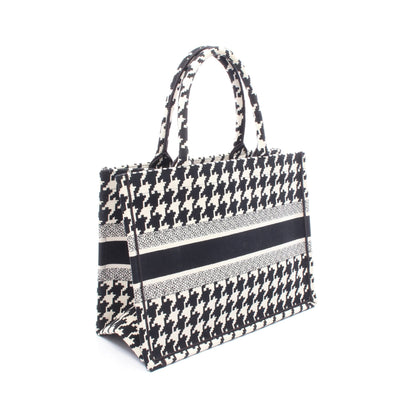 BOOK TOTE ブックトート ミディアム 千鳥格子 ハンドバッグ トートバッグ キャンバス ブラック ホワイト クリスチャンディオール