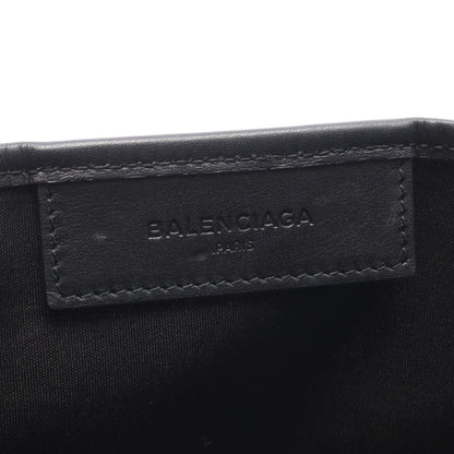 ネイビーカバ XS 2WAY ハンドバッグ キャンバス レザー ベージュ ブラック バレンシアガ
