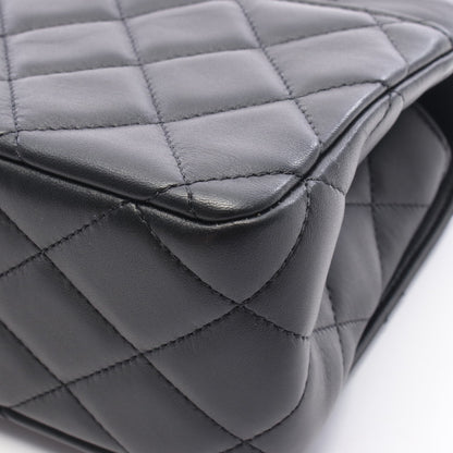 トップハンドル マトラッセ 2WAY チェーンショルダーバッグ ラムスキン ブラック ゴールド金具 シャネル