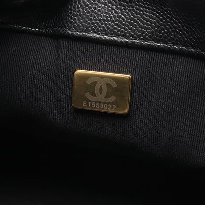 マトラッセ チェーンショルダーバッグ キャビアスキン ブラック ゴールド金具 シャネル