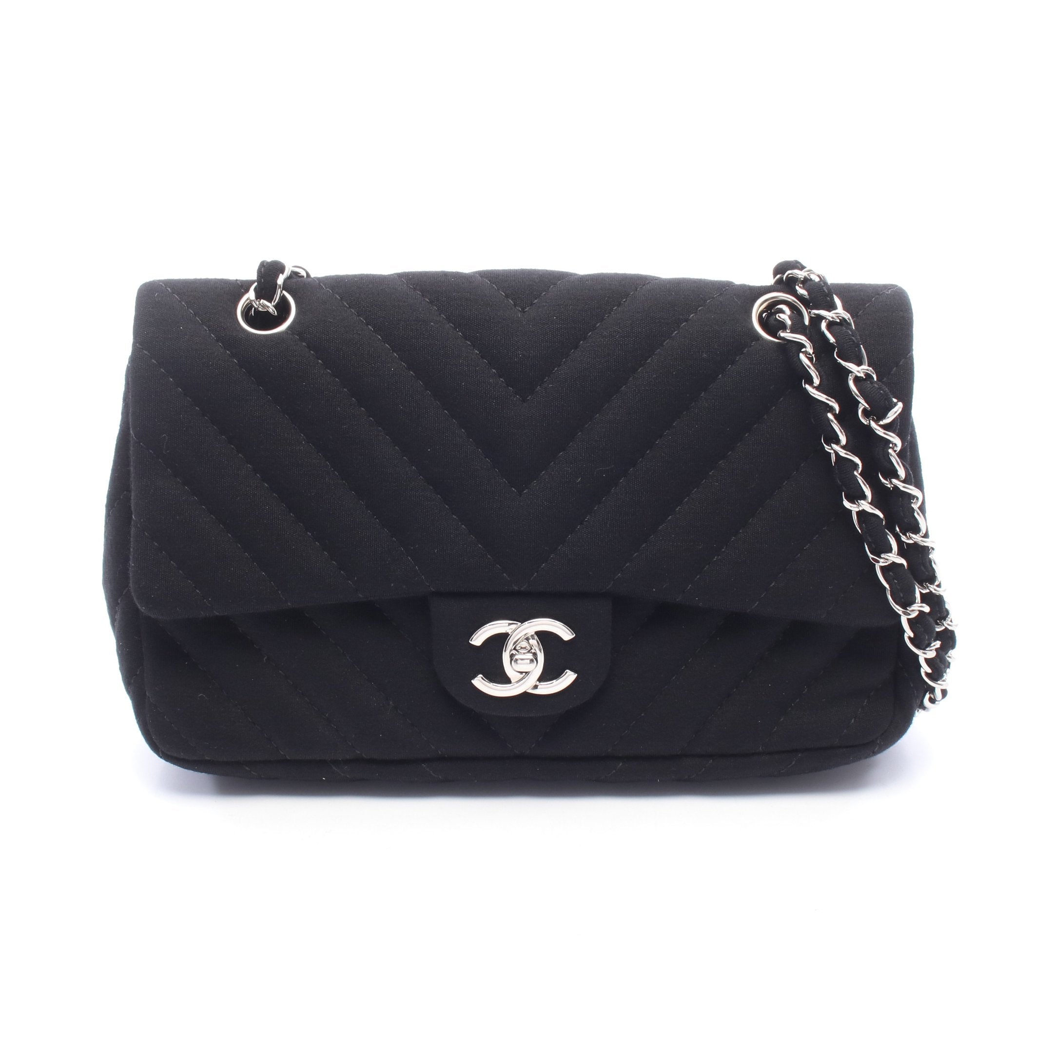 シェヴロン Vステッチ チェーンショルダーバッグ コットンジャージ