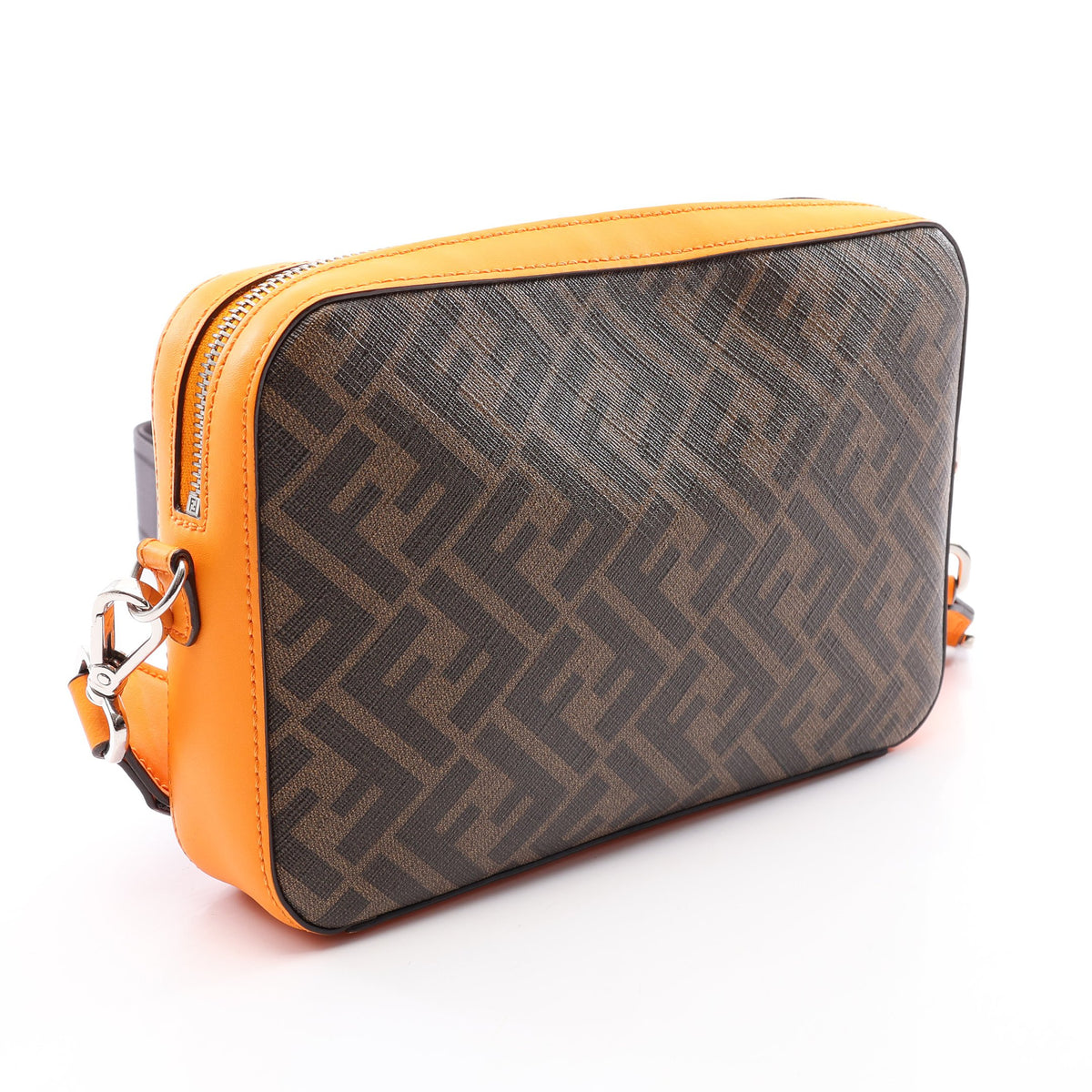 ダイアゴナル カメラケース ズッカ ショルダーバッグ PVC レザー ブラウン オレンジ フェンディ バッグ FENDI