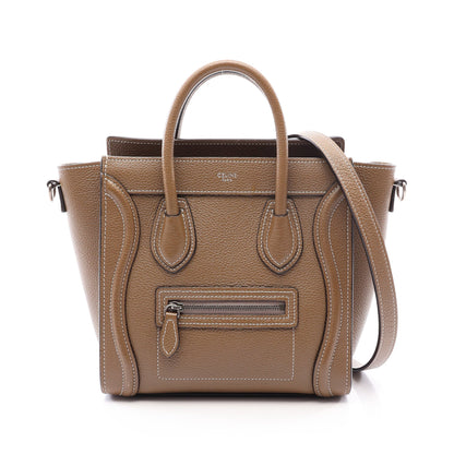 ラゲージ ナノショッパー 2WAY ハンドバッグ レザー グレーブラウン セリーヌ バッグ CELINE