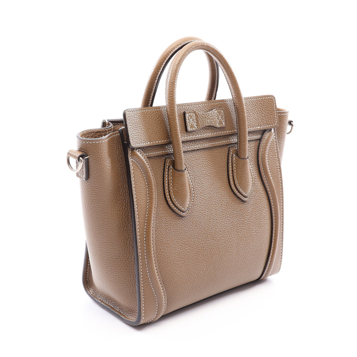 ラゲージ ナノショッパー 2WAY ハンドバッグ レザー グレーブラウン セリーヌ バッグ CELINE