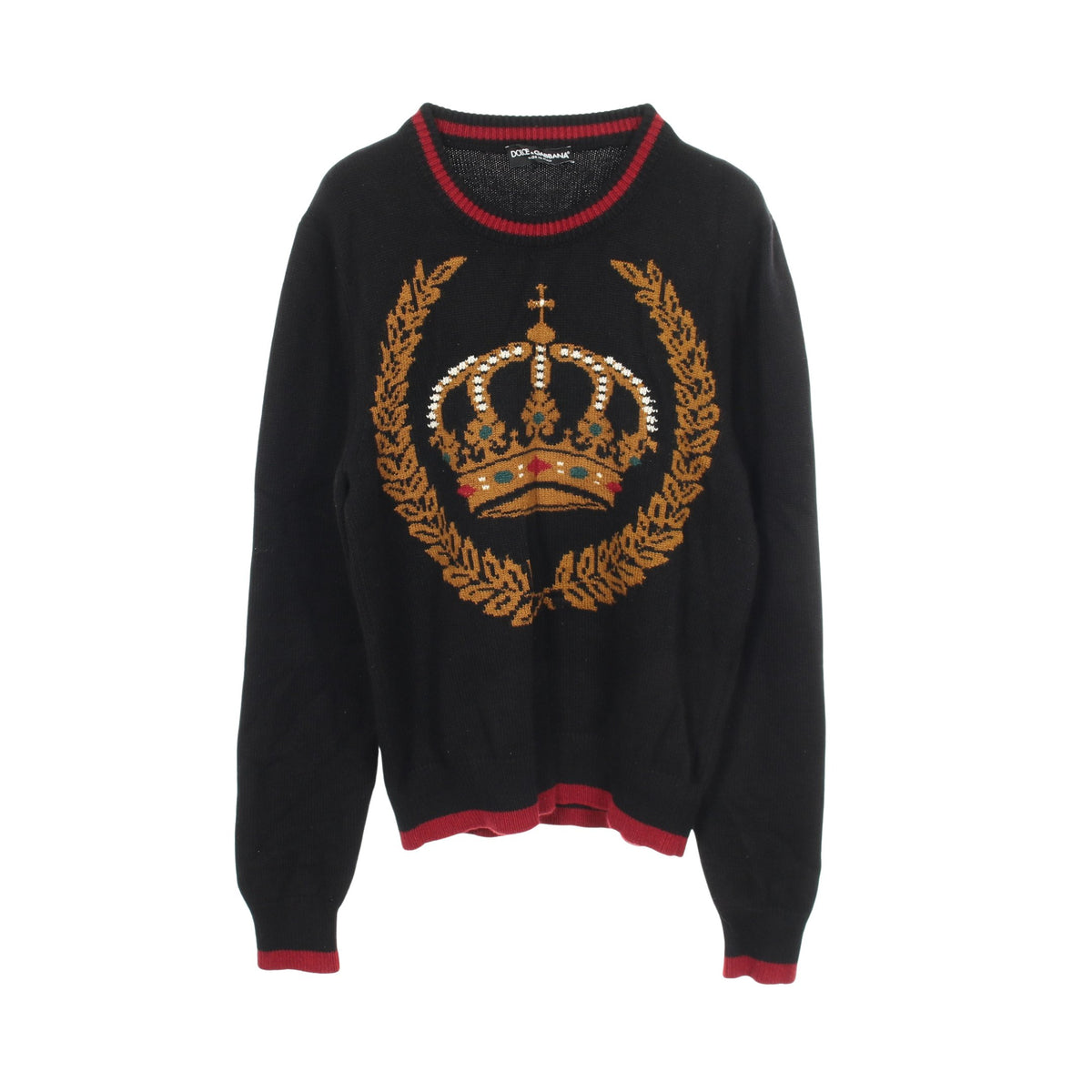 KING クラウン ニット カシミヤ ウール ブラック ドルチェアンドガッバーナ