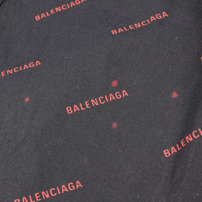 ロゴ総柄 半袖 シャツ コットン ブラック レッド バレンシアガ トップス BALENCIAGA