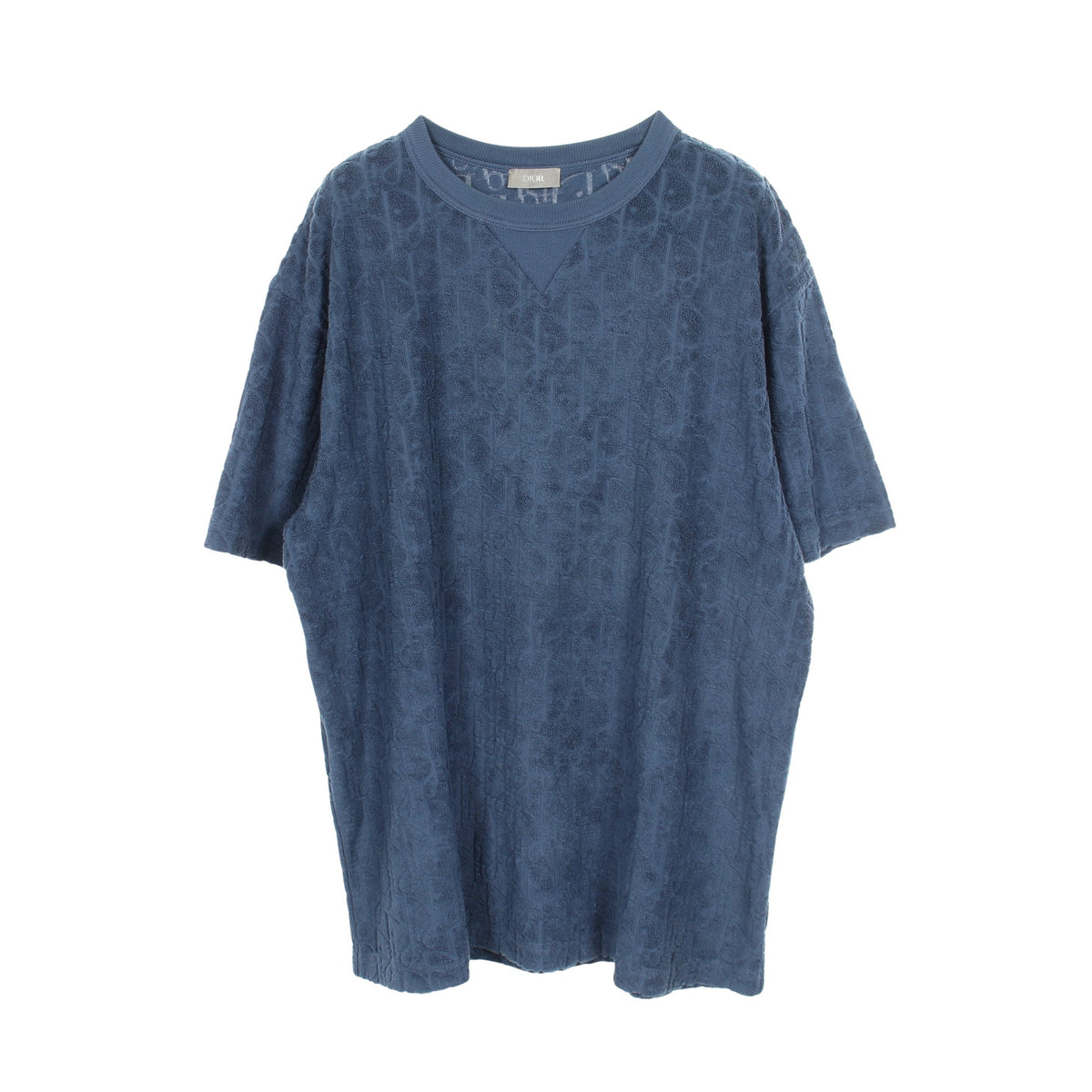 オブリーク パイル 半袖Tシャツ コットン ブルー ディオール