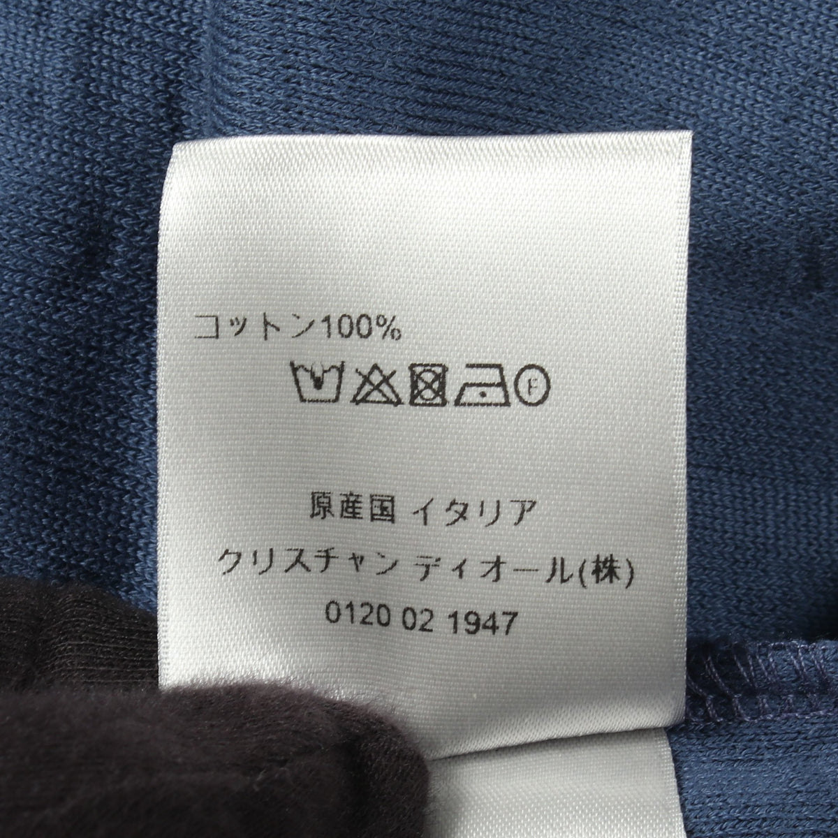 オブリーク パイル 半袖Tシャツ コットン ブルー ディオール