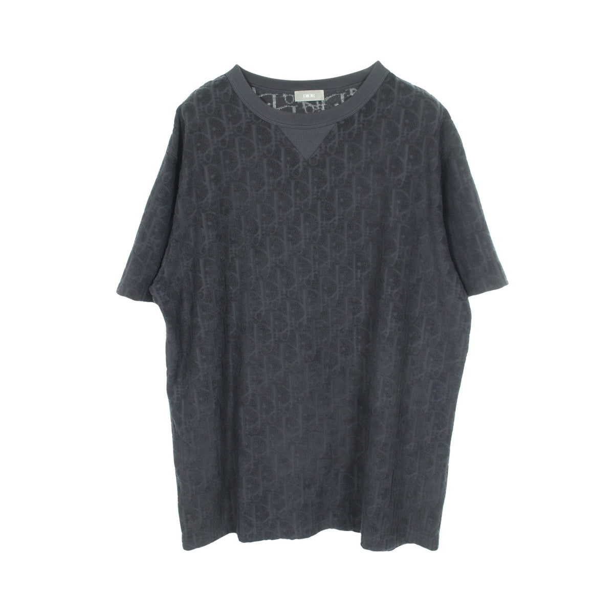 オブリーク パイル 半袖Tシャツ コットン ネイビー ディオール