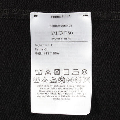 エンボスロゴ ノースリーブ プルオーバーパーカー コットン ブラック ヴァレンティノ トップス VALENTINO