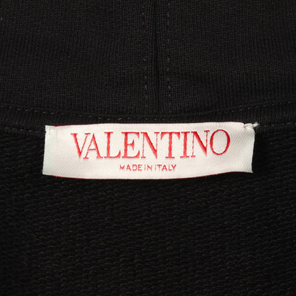 エンボスロゴ ノースリーブ プルオーバーパーカー コットン ブラック ヴァレンティノ トップス VALENTINO