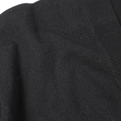 ココマークボタン 刺繍 カーディガン カシミヤ ブラック シャネル