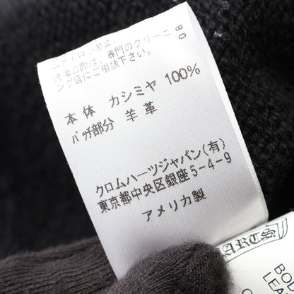 レザークロスパッチ プルオーバーパーカー カシミヤ ブラック クロムハーツ