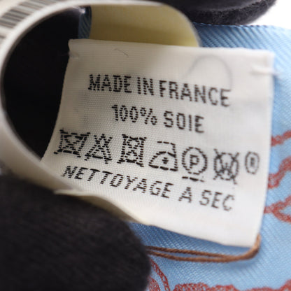 ツイリー Boucle et Maillon リボン スカーフ シルク ライトブルー ネイビー オレンジ エルメス