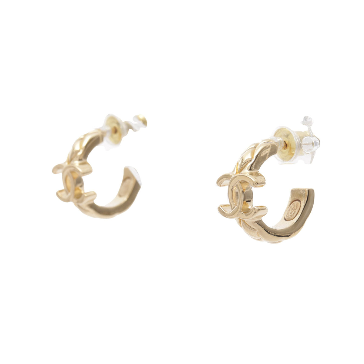 L26V ココマーク フープ ピアス GP ゴールド シャネル アクセサリー CHANEL