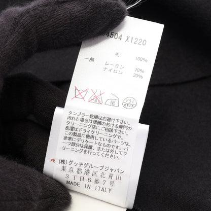 長袖 ベルト付き ワンピース ウール ブラック グッチ